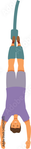 Extreme bungee jumping icon cartoon vector. Rope down. Recreation person