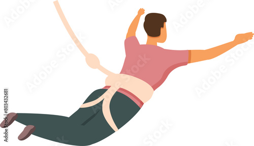 Fall jumping icon cartoon vector. Character leap cute. Active outdoor danger