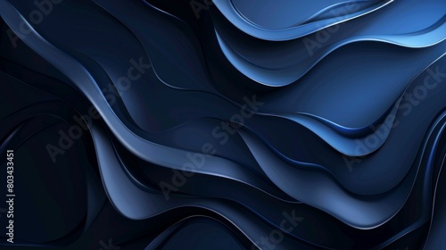 Abstract Blue Background With Wavy Lines
