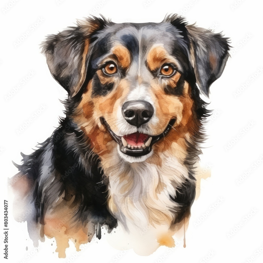 Dog Painting Against White Background