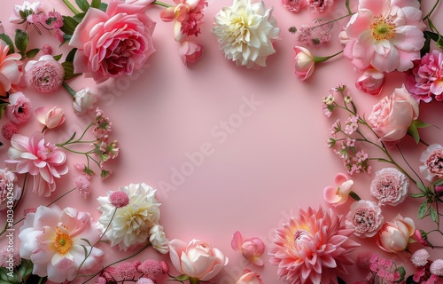 Pink and White Flowers on Pink Background