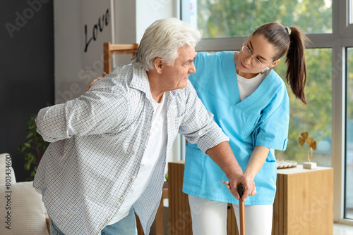 Elderly man receiving home ...