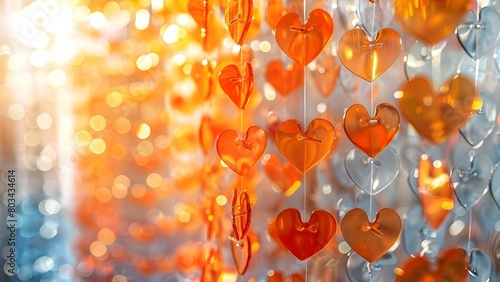 Colorful puzzle hearts decorate glass wall in autism institution aiding child development. Concept Autism Therapy, Child Development, Colorful Decor, Puzzle Hearts, Glass Wall photo