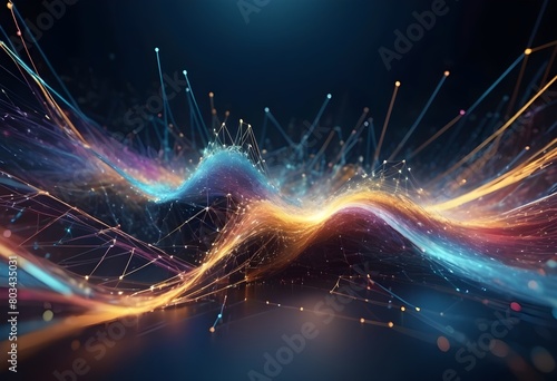 Vibrant Particle Waves: A Mesmerizing Display of Colorful Light Trails, Dynamic Motion, and Energy Flowing Seamlessly in a Dark Space, Ideal for Backgrounds, Wallpapers, and Abstract Designs © umar