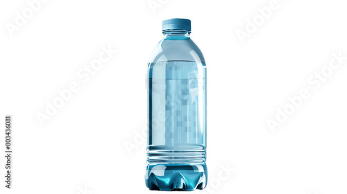 A blue water bottle with a flip-top lid on a transparent background. PNG format, This PNG file, with an isolated cutout object on a transparent background. 