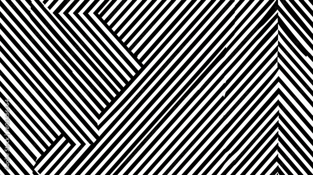   A monochrome image featuring a striped pattern diagonally across the center