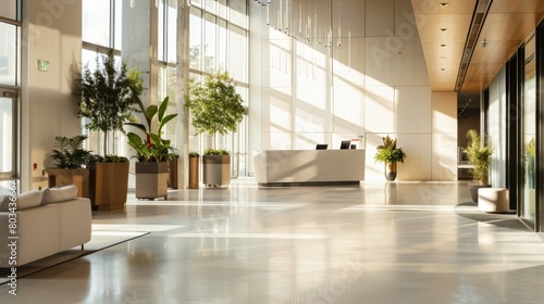 Minimalist Modern Lobby Interior Design Stock Image