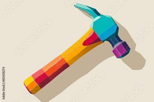 A vibrant illustration of a hammer photo