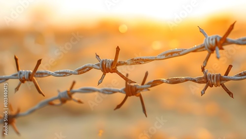 "Symbol of Hope and Resilience: Broken Barbed Wire for Refugees". Concept Resilience, Hope, Refugees, Symbolism, Barbed Wire © Ян Заболотний