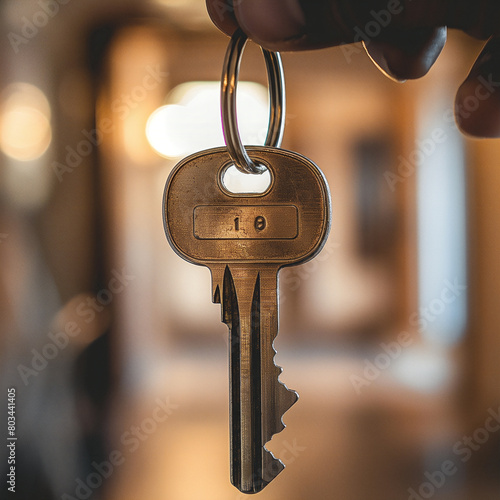 A holding a key to a new house purchase keys bought a new home financial independence new home owner