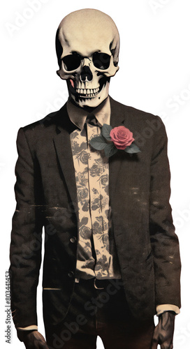 PNG Skull rose red accessories. photo