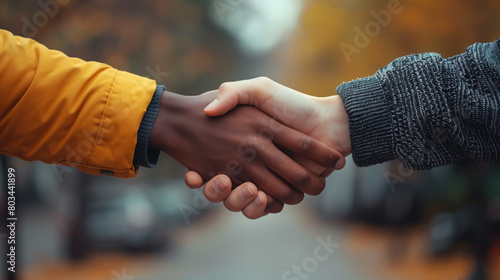 Wallpaper Mural A close-up shot capturing a handshake and a bow, both culturally significant gestures symbolizing respect and courtesy. T Torontodigital.ca