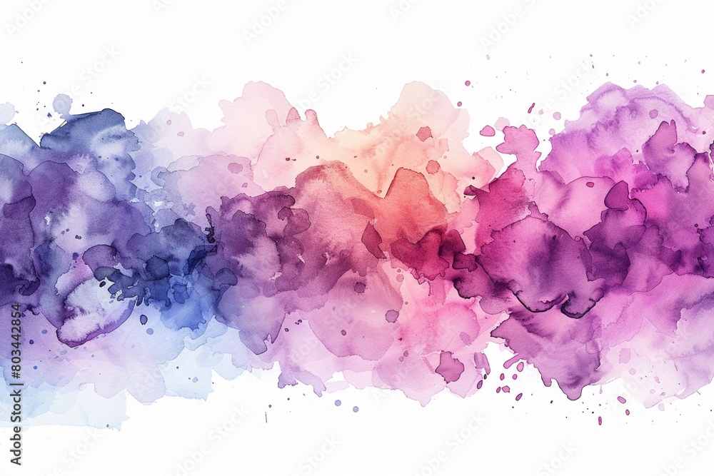 Watercolor border isolated on white, artistic background , watercolor