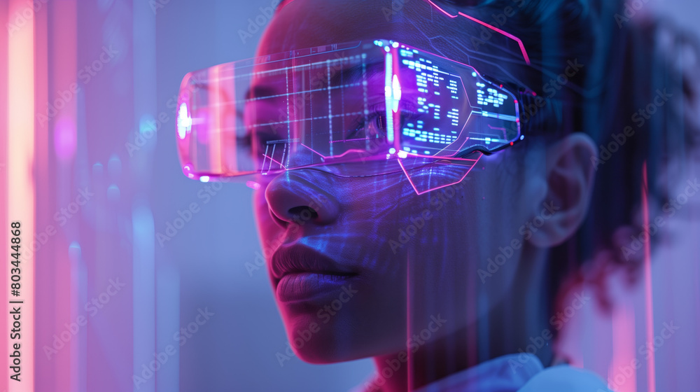 custom made wallpaper toronto digitalA person wearing futuristic wearable health monitoring devices that seamlessly track vital signs, activity levels, and other health metrics in real-time.