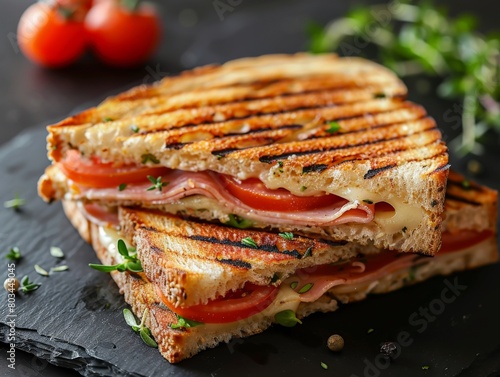 Close Up of an Australian Toasted Sandwich on a Plate photo