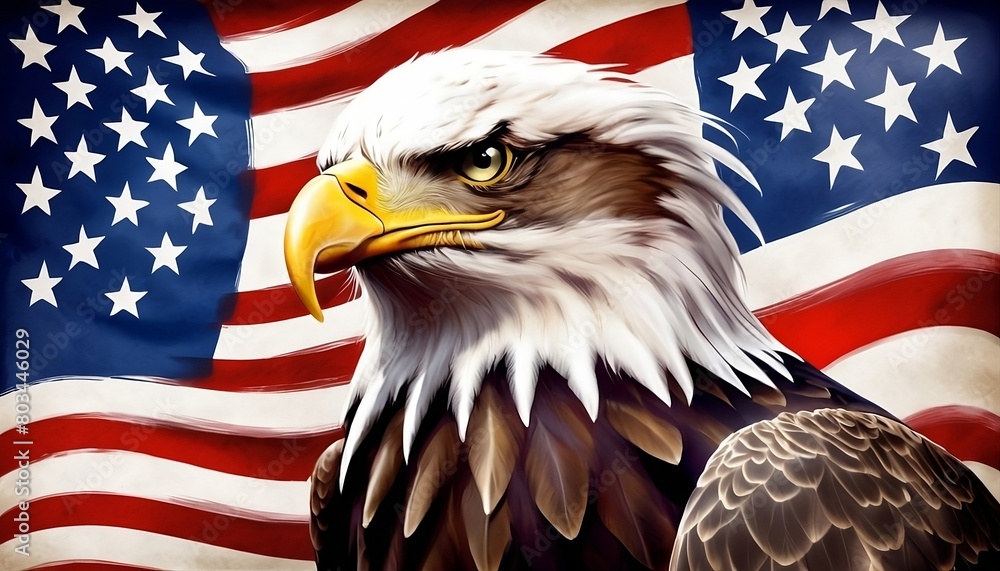 American flag with an eagle, 4th of July background banner for website ...