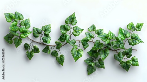 Fresh Ivy Leaves on Pure White