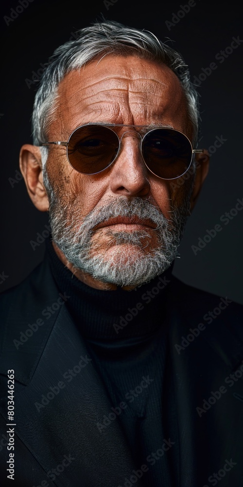 Older Man in Black Suit and Sunglasses Older Man in Black Suit and Sunglasses