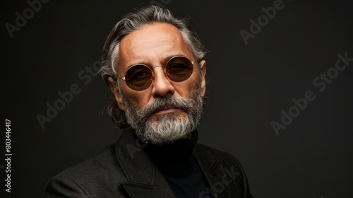 Man With Grey Hair and Beard Wearing Sunglasses