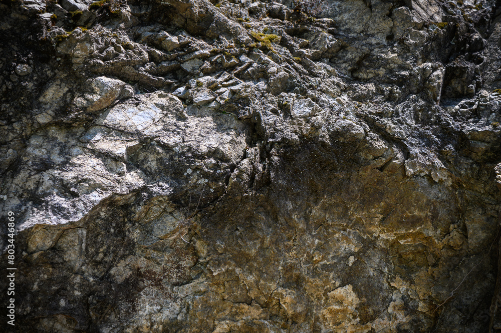 Close-up. Dark gray stone basalt background for design. Banner.