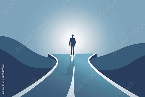businessman concept active passive road correct way crossroads decision making career path success opportunity challenge choice dilemma business people concept illustration  photo