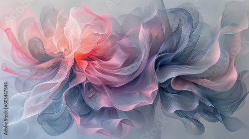 Abstract background with floating silk textile. photo