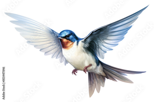 PNG Cartoon swallow animal flying. © Rawpixel.com