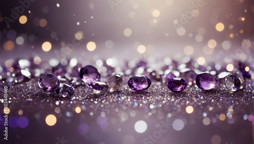 Pearl and amethyst abstract glitter confetti bokeh background  offering a delicate and ethereal ambiance.