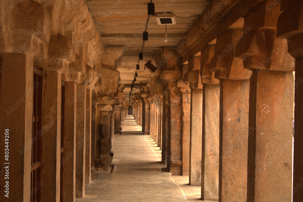 Thanjavur Temple corridor, Thanjavur , Tamilnadu, India