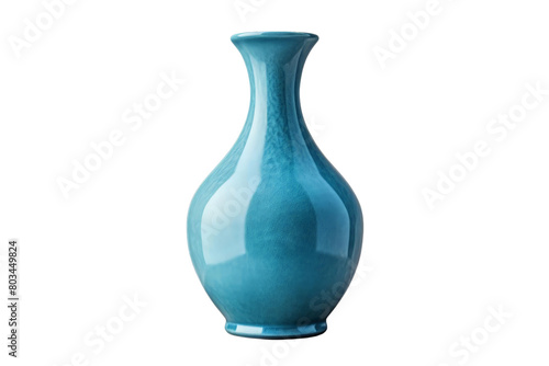 A blue vase sits on a white background, white background, transparent background