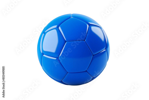 A blue soccer ball with a white background  transparent background