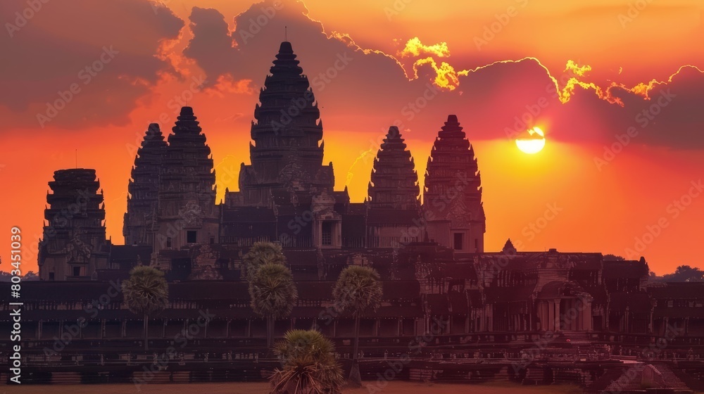 The majestic Angkor Wat temple complex in Siem Reap, Cambodia, is one of the most popular tourist destinations in Southeast Asia