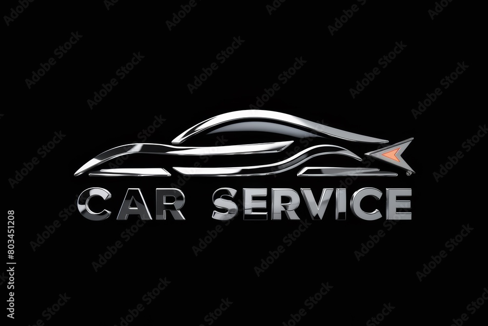 A car service logo on a black background, AI A car service logo on a black background, AI