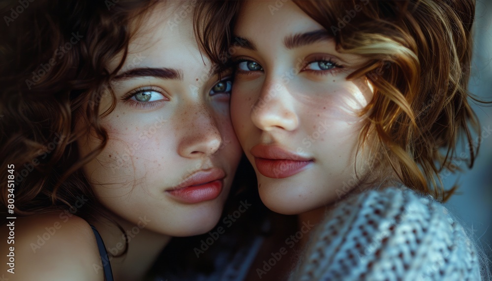 Two Women Posing for a Picture Together Two Women Posing for a Picture Together