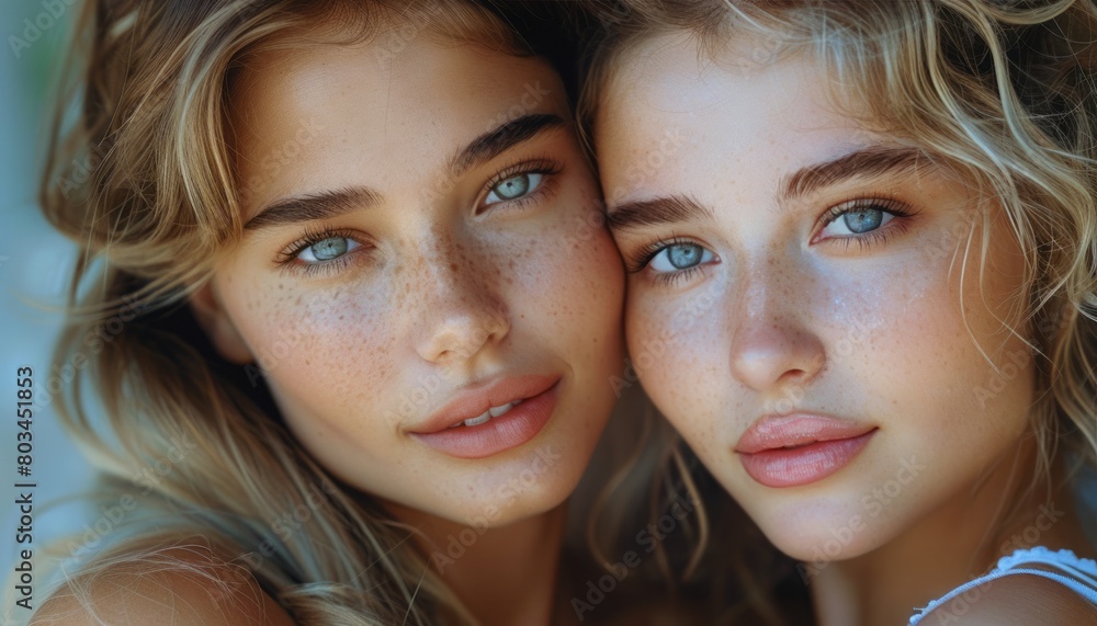 Two Beautiful Young Women Standing Together Two Beautiful Young Women Standing Together