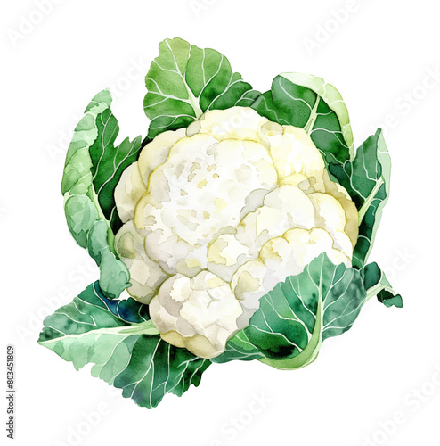 cauliflower watercolor digital painting good quality