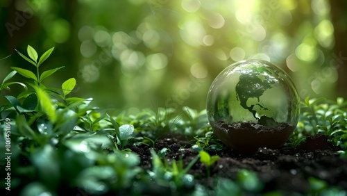 Emphasizing Sustainability Through Company Policies: Recycling, Green Energy, and Environmental Initiatives. Concept Corporate Sustainability, Recycling Programs, Green Energy Usage