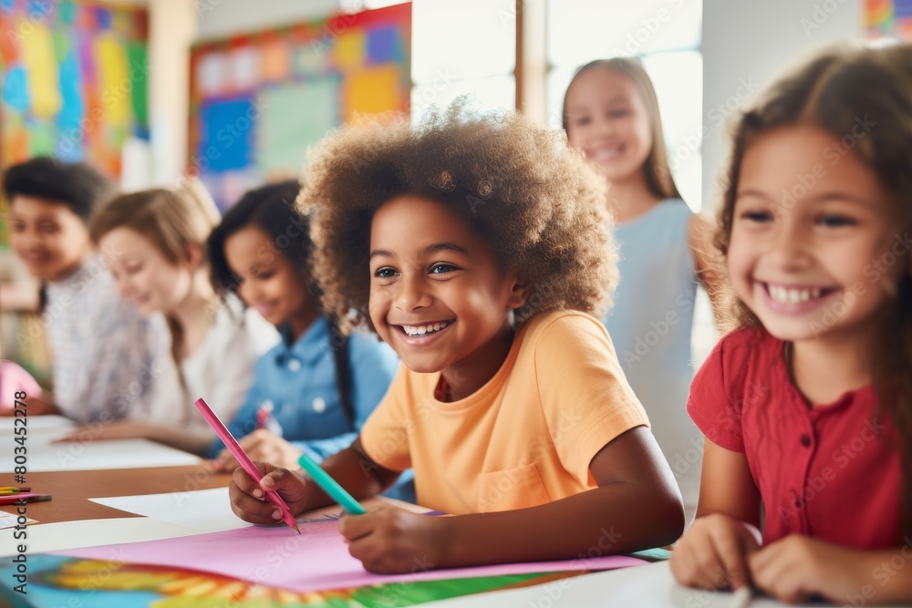 Young Children Sitting at Table Young Children Sitting at Table