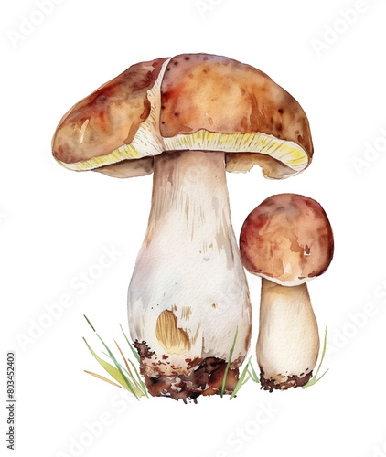 porcini mushroom watercolor digital painting good quality
