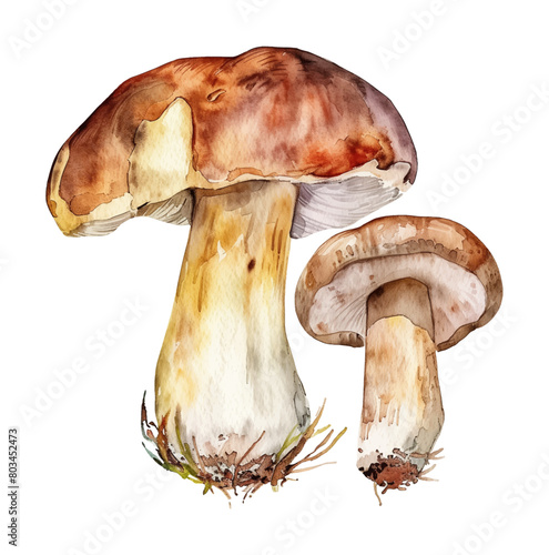 porcini mushroom watercolor digital painting good quality
