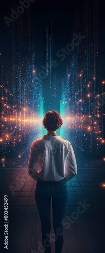 Students Navigating the AI-Driven Future. generative ai illustration