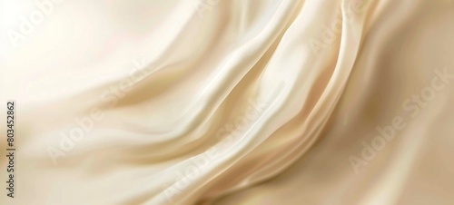 Light beige gradient background. satin fabric wave.