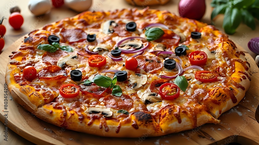 Extravagant Pizza with Delectable and Irresistible Toppings Extravagant Pizza with Delectable and Irresistible Toppings