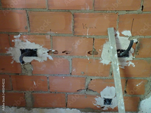 Electrical Construction Work on Wall