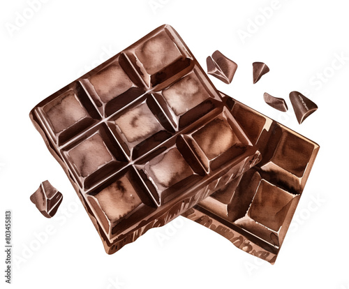chocolate bar watercolor digital painting good quality