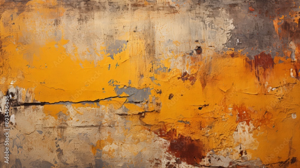 Abstract orange and grey textured wall art background