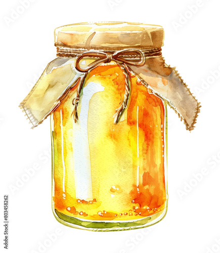 honey jar glass watercolor digital painting good quality