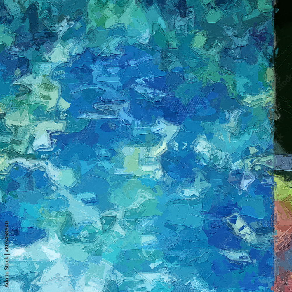 Fototapeta premium Oil paintings and various flowers, lotus leaves, fish, ponds, chrysanthemums, and leaves are beautiful