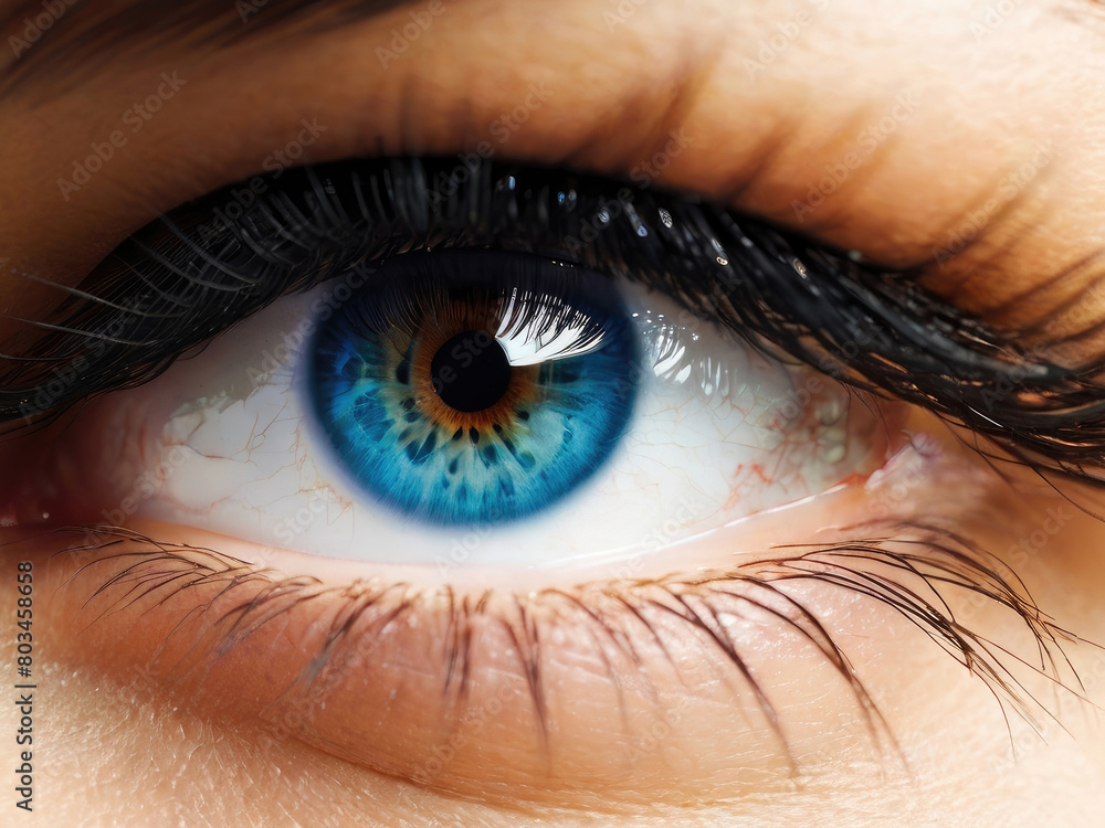 Fototapeta premium Close up of female opened eye.