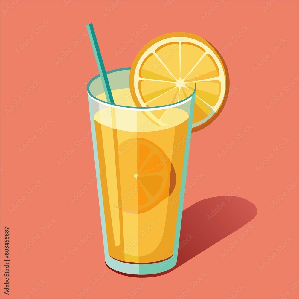 Art & Illustration, A raster image of a glass of lemonade on a colorful background. Art & Illustration, A raster image of a glass of lemonade on a colorful background.